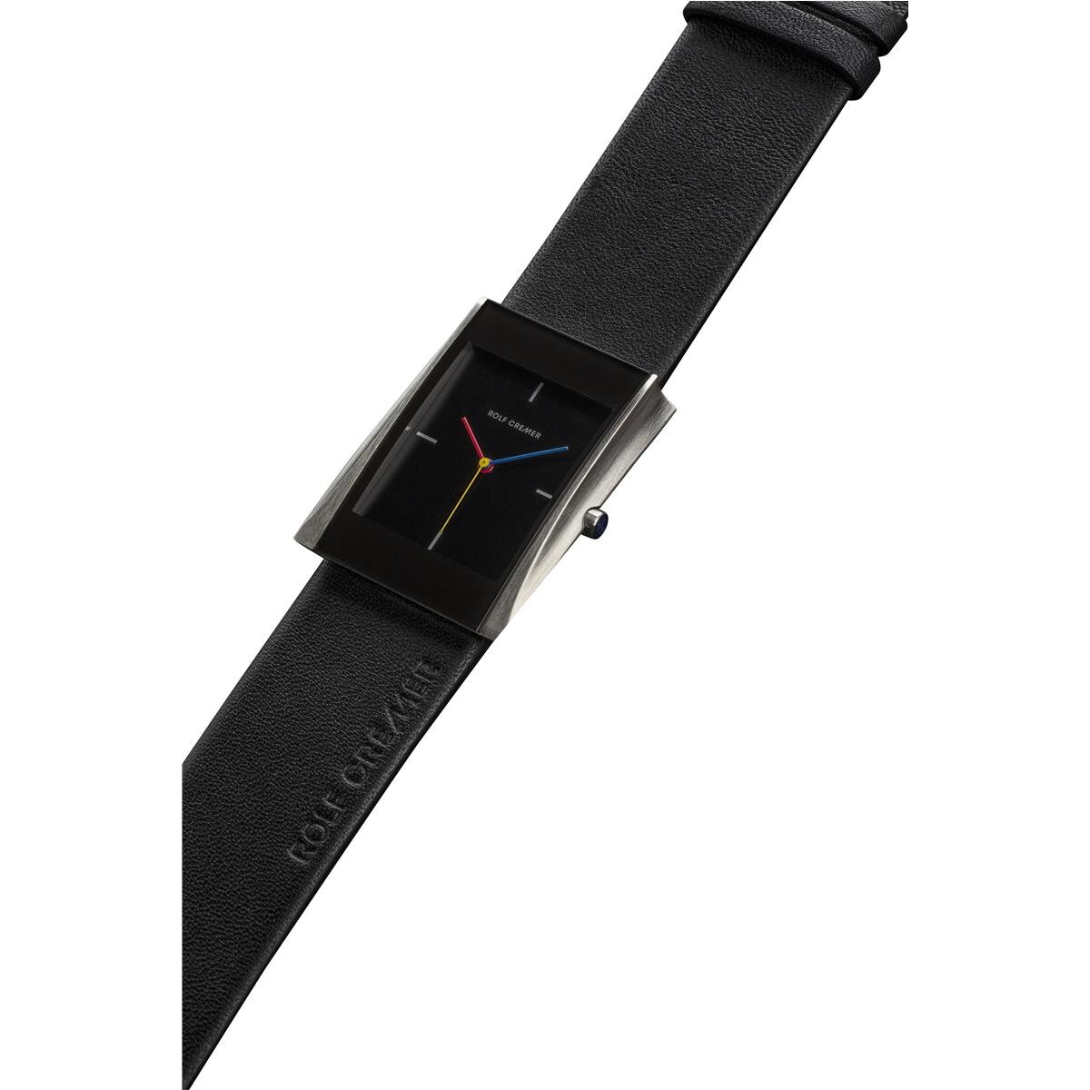507814 Rolf Cremer Panorama Herren Uhr, Leder Schwarz