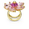 Swarovski 5657280 Florere Cocktailring, Blume, Rosa, Gold plattiert, Größe 60