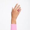 Swarovski 5657280 Florere Cocktailring, Blume, Rosa, Gold plattiert, Größe 60
