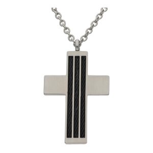 JuwelmaLux Kreuz Anhänger Edelstahl Teil schwarz...