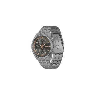 Boss Herrenuhr 1514153 Chronograph, Quarz, Edelstahl IP Grau