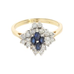 Saphir Damenring 585 Gold Brillanten Second Hand 25324457...