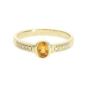 Citrin Damen Ring 585 Gold Diamanten Second Hand 25324460...