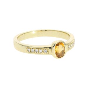 Citrin Damen Ring 585 Gold Diamanten Second Hand 25324460...