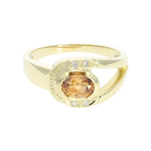 Citrin Damenring Diamant 585 Gold Second Hand 25324464...