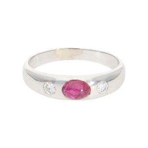 Rubin Ring Weißgold 750 Diamant Second Hand...