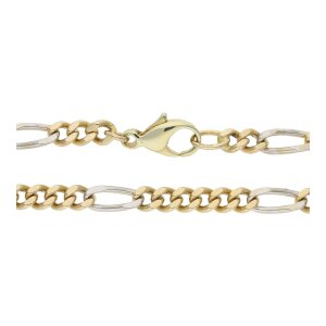 Panzerkette Gold und Weißgold 585 Figaro Second...