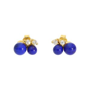 JuwelmaLux Lapislazuli Ohrstecker Silber 925 mit Zirkonia...