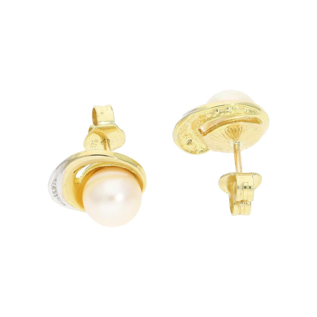 Jobo Damen-Ohrstecker Aus 333 Gelbgold Mit Süßwasserperlen (ca. 8–8,5 Mm)