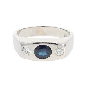 Ring Weißgold 585 Saphir und Brillanten Second Hand...