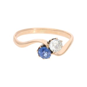 750 Rotgold Diamant Ring Saphir getragen 25324667 Second...