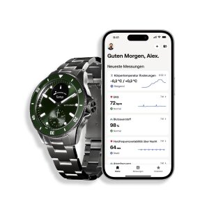 Withings ScanWatch Nova Grün Smartwatch Herren HWA10-MODEL-8-ALL-IN Edelstahl, Keramik (70874933)