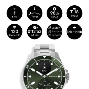Withings ScanWatch Nova Grün Smartwatch Herren HWA10-MODEL-8-ALL-IN Edelstahl, Keramik (70874933)