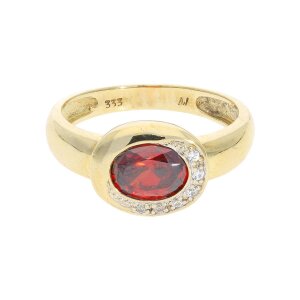 Granat Ring Gold 333 Zirkonia Second Hand wie neu...