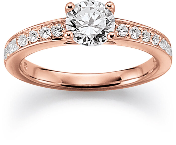 VIVENTY Damen Ring 925/000 Sterling Silber roségold plattiert mit Zirkonia 770931
