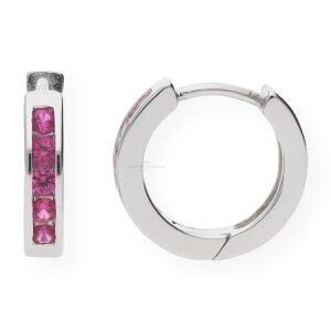 JuwelmaLux Creolen Silber 925 mit Zirkonia pink JL10-06-0439