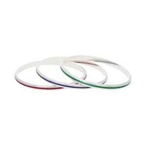 Silber Armreif-Set 3 Stk bunt emailliert, Second Hand...