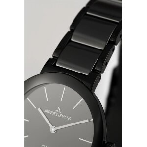 Jacques Lemans Armbanduhr 42-7O Edelstahl, High-Tech Keramik Schwarz
