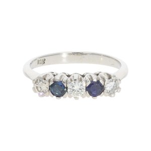 Damenring 750 Weißgold Saphir Diamanten ca. 0.42ct...