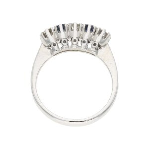 Damenring 750 Weißgold Saphir Diamanten ca. 0.42ct...