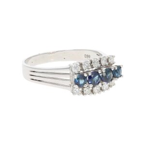 Saphir Ring Weißgold 585 Diamanten Second Hand...