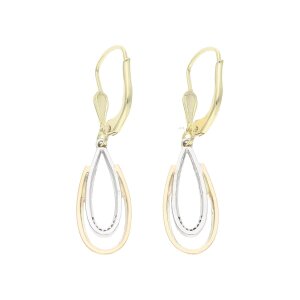 Ohrhänger Gold 333 Bicolor mit Zirkonia JL10-06-3608...