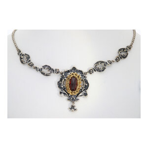 Trachten Collier mit Granat echt Silber 800 Second Hand...