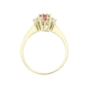 Rubin Ring Brillanten Gold 585 Second Hand, wie neu...