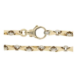 Goldkette Bicolor massiv 585 Gold Handarbeit Second Hand...