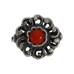 Trachten Ring Koralle echt Silber Second Hand 25325117...