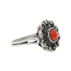 Trachten Ring Koralle echt Silber Second Hand 25325117...