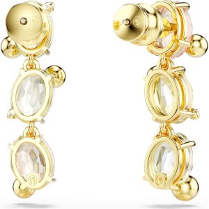 Swarovski Gema Drop-Ohrhänger 5714815 Asymmetrisches Design, Verschiedene Schliffe, Mehrfarbig, Gold plattiert