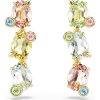 Swarovski Gema Drop-Ohrhänger 5714815 Asymmetrisches Design, Verschiedene Schliffe, Mehrfarbig, Gold plattiert