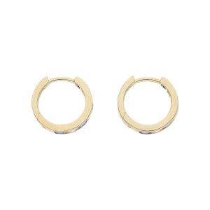 Creolen Damen 333 Gold Zirkonia JL10-06-3647 weiß blau