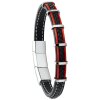 Jourdan Bijoux Herrenarmband Kessel RC 011 H Leder, Edelstahl