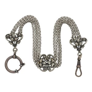 JuwelmaLux Taschenuhr Kette Silber 925 Oxidiert, Tracht,...
