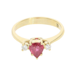 Herz Ring Rubin Brillanten Gold 750 Second Hand, wie neu...