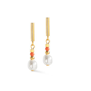 Coeur de Lion Ohrhänger 4358/21-0323 Gold Koralle Perle