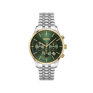 Boss Herrenuhr Chronograph 1514159 Edelstahl, Grün
