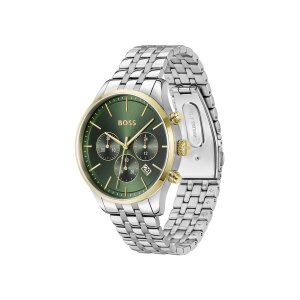 Boss Herrenuhr Chronograph 1514159 Edelstahl, Grün
