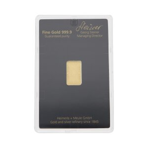 Goldbarren 2,5 Gramm Heimerle + Meule 999,9 Feingold...