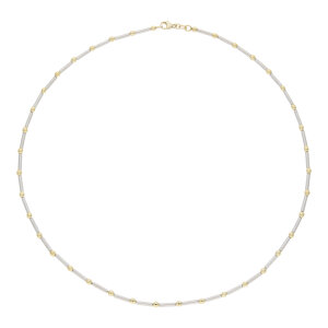 Second Hand Bicolor Halskette, Gelb- und Weißgold 585, wie neu 25325543 getragen