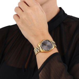 Joop! Damenarmbanduhr 2039569 Edelstahl, Quarzwerk, Zirkonia, gold