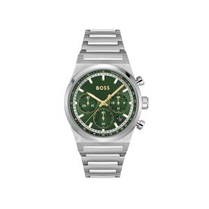 Boss Herrenuhr 1514220 Chronograph, Edelstahl, Grün