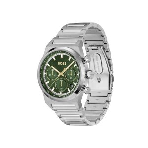 Boss Herrenuhr 1514220 Chronograph, Edelstahl, Grün