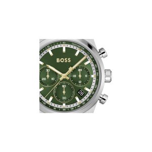 Boss Herrenuhr 1514220 Chronograph, Edelstahl, Grün