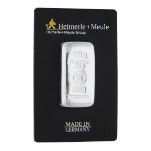 Heimerle + Meule 100 Gramm Silberbarren gegossen SB-2025-10