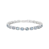 Mabina Damen Armband 925 Silber 533906 blau synth. Aquamarin & Zirkonia 18 cm