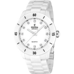 Festina Ceramic Uhr für Damen mit Schmucksteinen...