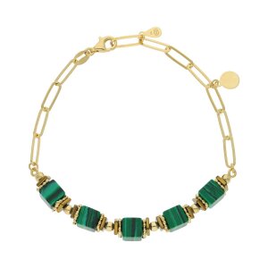 Damen Armband Silber 925 Goldplattiert mit echten...